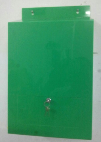 Rectangle Acrylic Cheque Drop Box, For Bank Use, Pattern : Plain