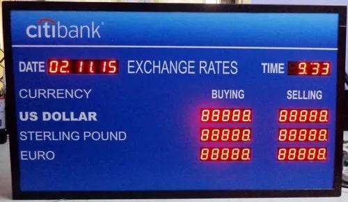 Citi Bank Exchange Rate Display Board, Size : 2.5'x1.5' Ft