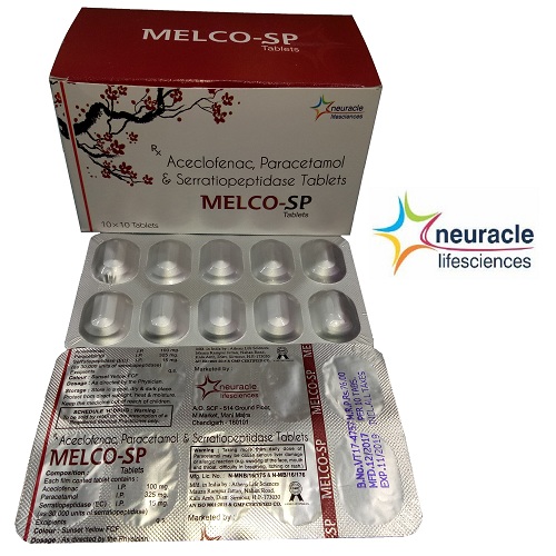 Aceclofenac Paracetamol Serratiopeptidase Tablets