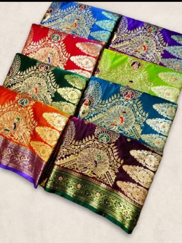 Banarasi Kadiyal Gauti Embroidery Saree, Technics : Machine Made