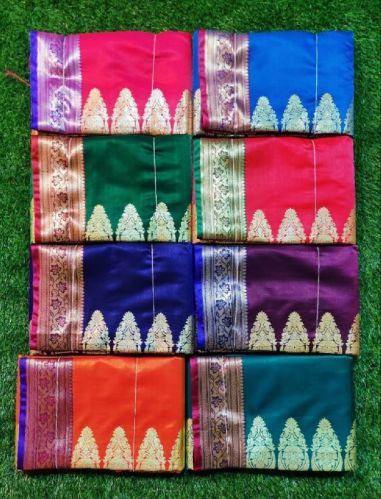 Banarasi Kadiyal Laccha Plain Pallu Saree, Occasion : Party Wear