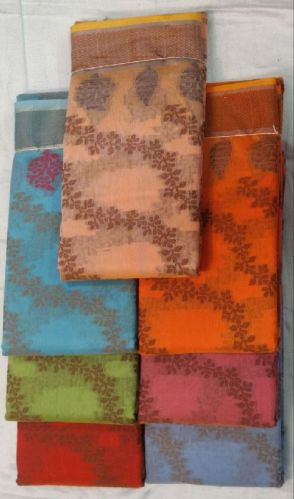 Printed Cotton Flower Design Saree, Occasion : Party Wear