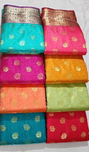 Krishna Satin Border Butta Saree, Occasion : Party Wear