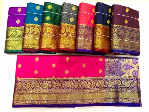 Krishna Satin Self Butta Saree, Occasion : Party Wear