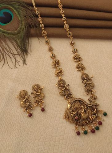 MEET IMITATION Brass Oxidized Krishna Set