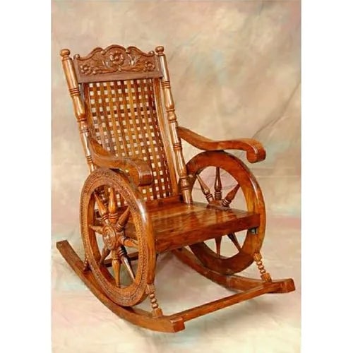 Polished Sheesham Wooden Rocking Chair, Feature : Attractive Designs, Easy To Place