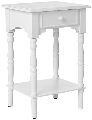 Polished Plain Wooden Side Table, Color : White