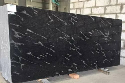 Rectangular Polished Fish Black Granite Slabs, For Flooring, Specialities : Shiny Looks, Easy To Clean