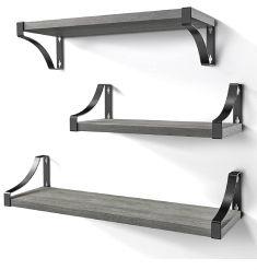 3 Pcs Wall Mounted Floating Shelves, Size : Multisize