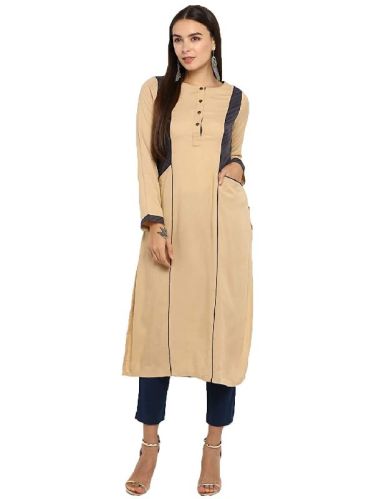Cotton Plain Ladies A Line Kurti, Occasion : Casual Wear