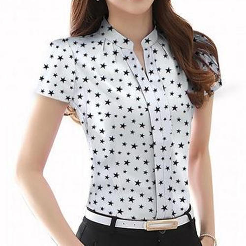 Printed Cotton Ladies Shirt, Feature : Impeccable Finish, Anti-Wrinkle