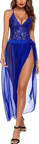 Royal Blue Long Babydoll Dress, Size : Small To Large