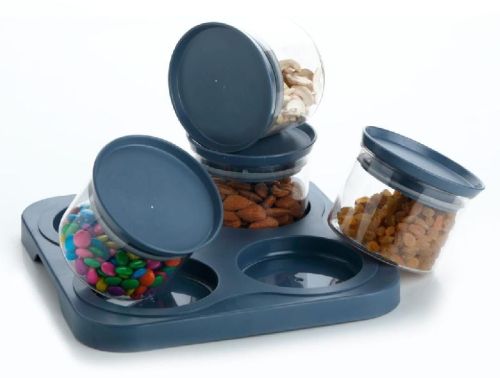 Dry Fruit Container With Tray Set