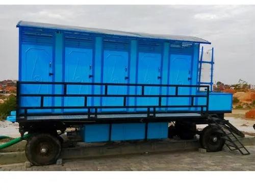 Rectangular Fiber Body Bio Mobile Toilet, Color : Blue