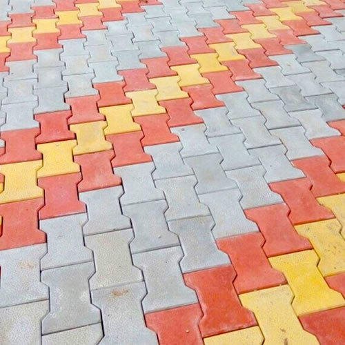 Rectangular Concrete I Shape Paver Block, For Flooring, Pattern : Plain