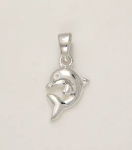 925 Sterling Silver Dolphin Shaped Pendant, Occasion : Casual Wear