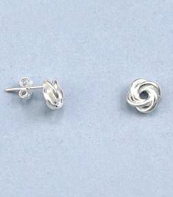 925 Sterling Silver Love Knot Collection Stud Earrings