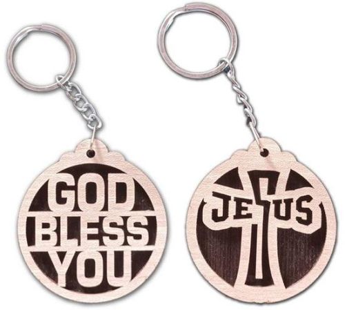 .150 Kg Polished Printed Wood Key Chains, Shape : Round