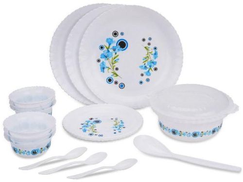 18 Pcs Plastic Dinner Set, Color : Blue