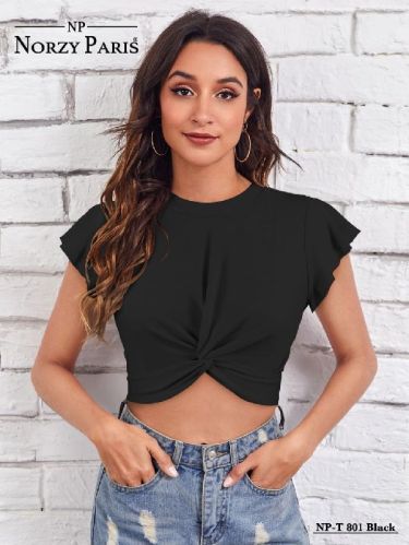 Norzy Paris Plain Ajanata Women Crop Top, Technics : Machine Made