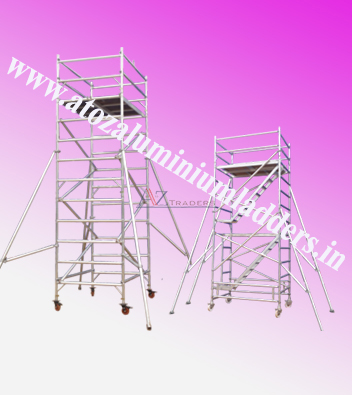 Polished Aluminum Aluminium Mobile Scaffoldings, For Construction, Industrial, Certification : ISI Certified