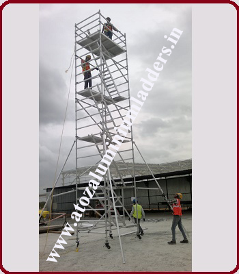 Polished Aluminium Stairway Scaffolding, For Construction, Industrial, Certification : ISI Certified