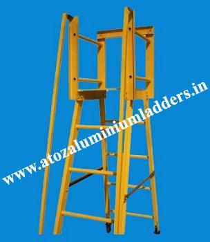 FRP Self Supported Platform Ladders, For Industrial, Color : Yellow