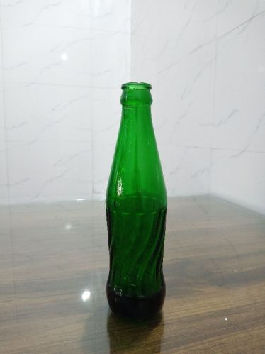 Round 200ml Empty Green Glass Bottle, For Soft Drink Packaging, Pattern : Plain