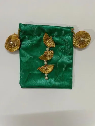 Anti Bacterial Fancy Silk Potli, For Jewellery Use, Technics : Attractive Pattern