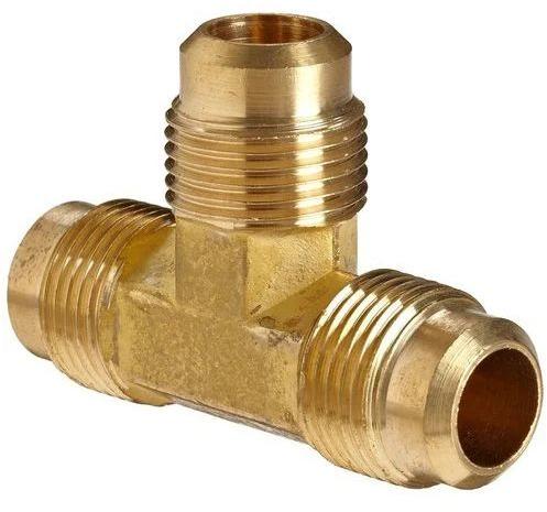 Brass Flare Tee, For High Strength, Thread Size : 20-32 Mm