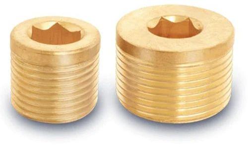 Round Polished Threaded Brass Stop Plug