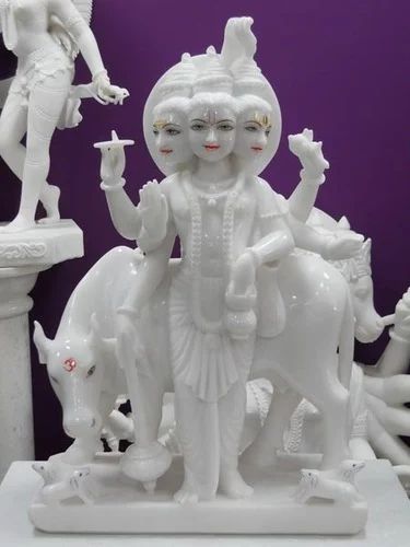 Marble Dattatreya Statue, For Temple, Pattern : Plain, Printed, Non Printed