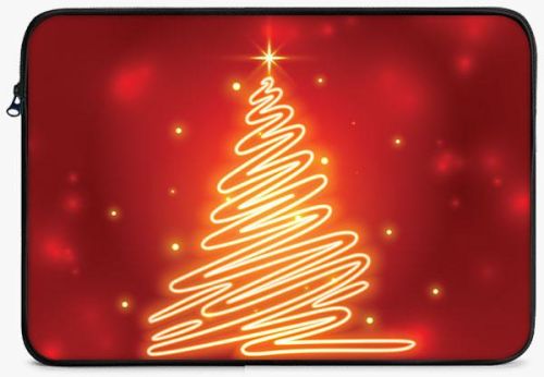 LS0410 Festival Christmas Pattern Zipper Laptop Sleeve