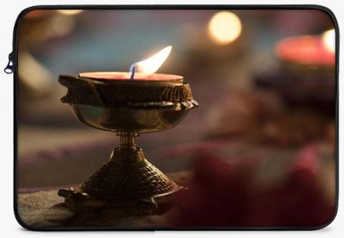 LS0504 Festival Diwali Pattern Zipper Laptop Sleeve