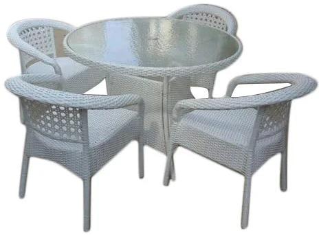 Polished Grey Dining Table Set, For Hotel, Home