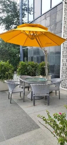Plain Polyester Yellow Garden Umbrella, Size : 8*8 Feet