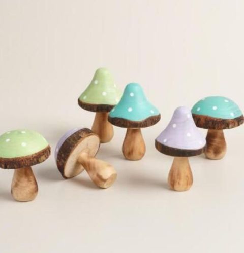 Polished Wooden Mushroom, For Decoration, Feature : Nice Shape, Light Weight