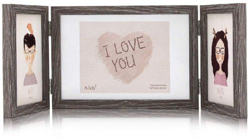 Rectangular Wooden Tri Fold Photo Frame, For Home, Size : Multisize