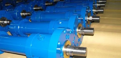 Coated Steel Industrial Hydraulic Cylinder, Color : Blue