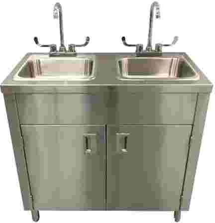 Square. Manual Double Station Scrub Sink, For Laboratory / Hospital, Feature : Durable, High Quality