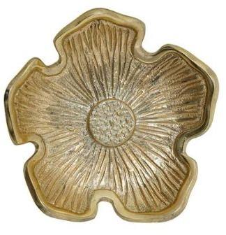 Polished Floret Brass Ashtray