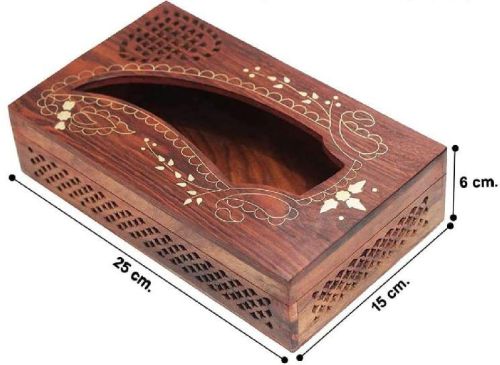 Wooden Tissue Box, Shape : Rectangular