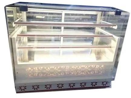 Stainless Steel & Glass Display Counter, For Food Displaying, Shape : Rectangular