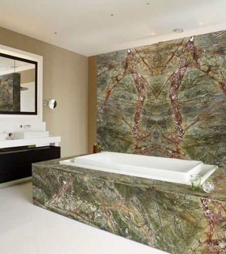 Polished Rain Forest Marble Stone, Color : Green