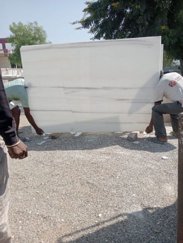 Square Plain Polished White Albeta Marble Slabs, For Flooring Use