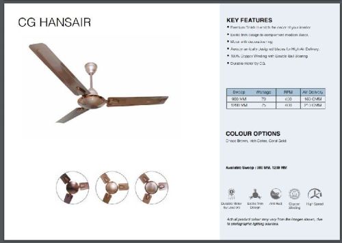 CG HANSAIR 48INVH(1200MM) CEILING FAN, Voltage : 75