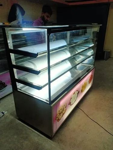Glass Pastry Display Counter, Voltage : 220V
