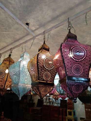 Non Rechargable Polished Metal Moroccan Lamps Big, For Wedding, Lighting, Decoration, Technics : Hand Made