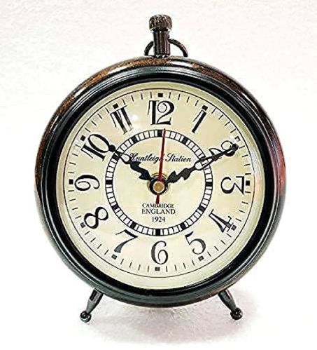 Brass Antique Wooden Table Clock