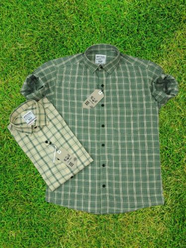 Checked Cotton Casual Shirts, Packaging Size : 8 Piece Set